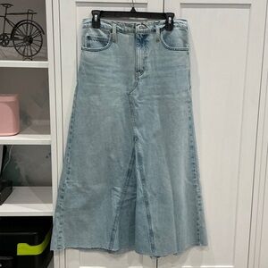 Frame Denim Light Blue denim maxi skirt